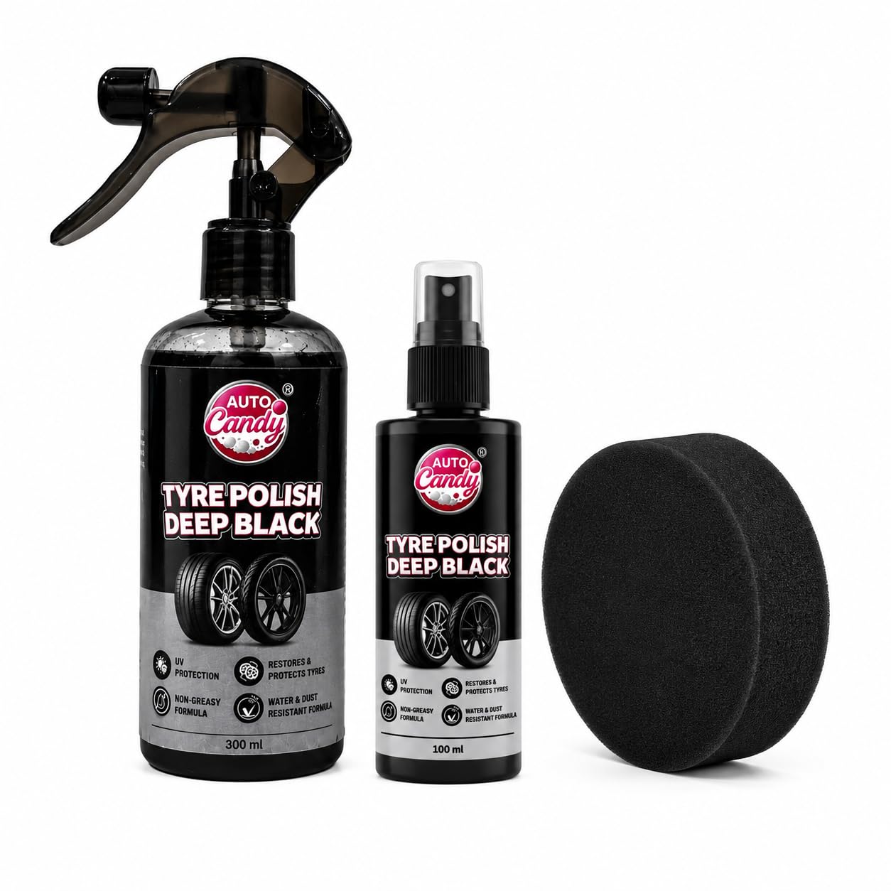 Tyre Polish for Car and Bike 300 ML | Deep Black Tyre Shine | Gives Lustrous Dark, Long Lasting Super Black Shine - Non-Greasy, Super Hydrophobic-image-22