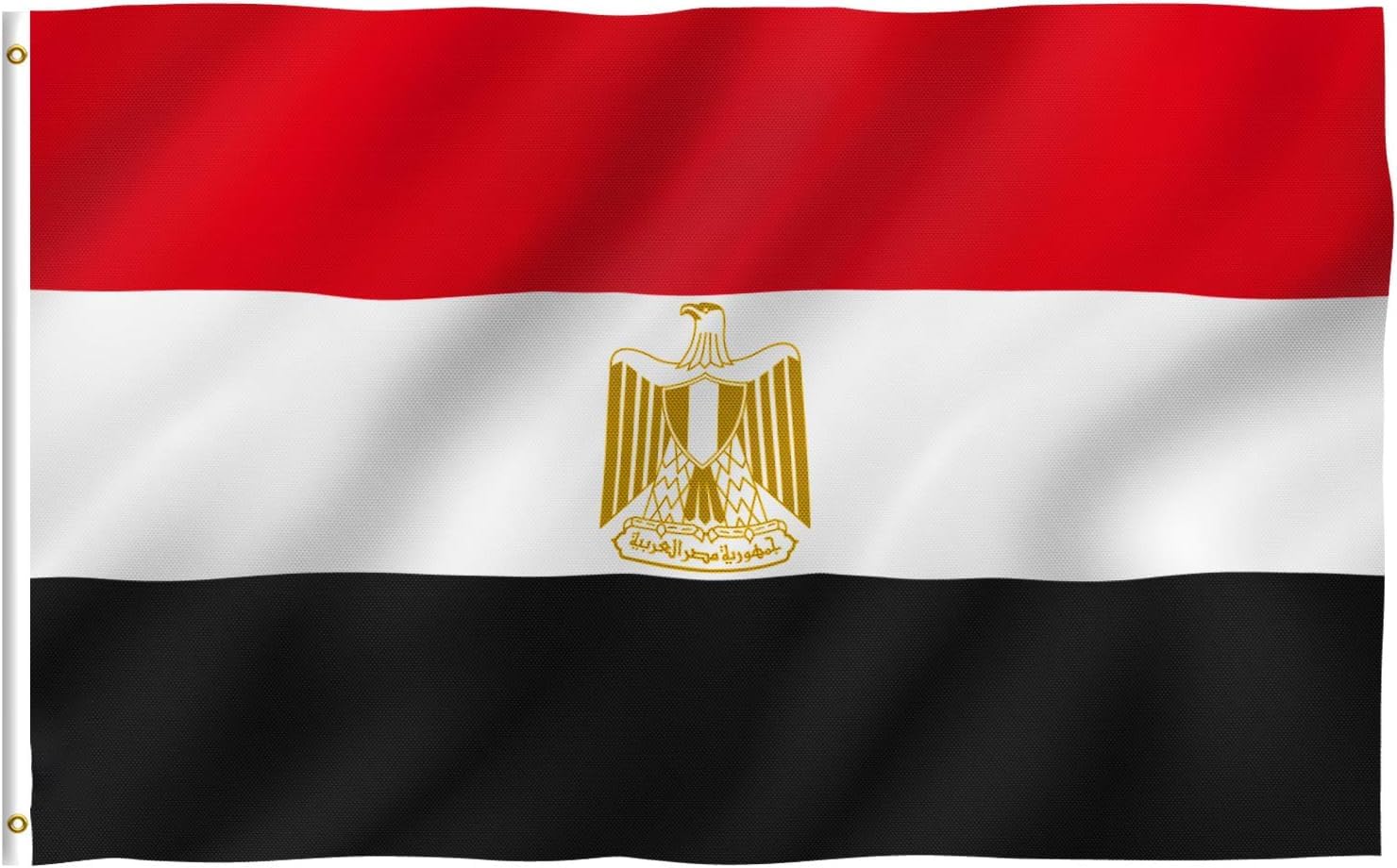 BPA® Egypt Flag - Vivid Color and UV Fade Resistant - Canvas Header and Double Stitched - Egyptian Flags Polyester with Brass 3 X 5 Ft