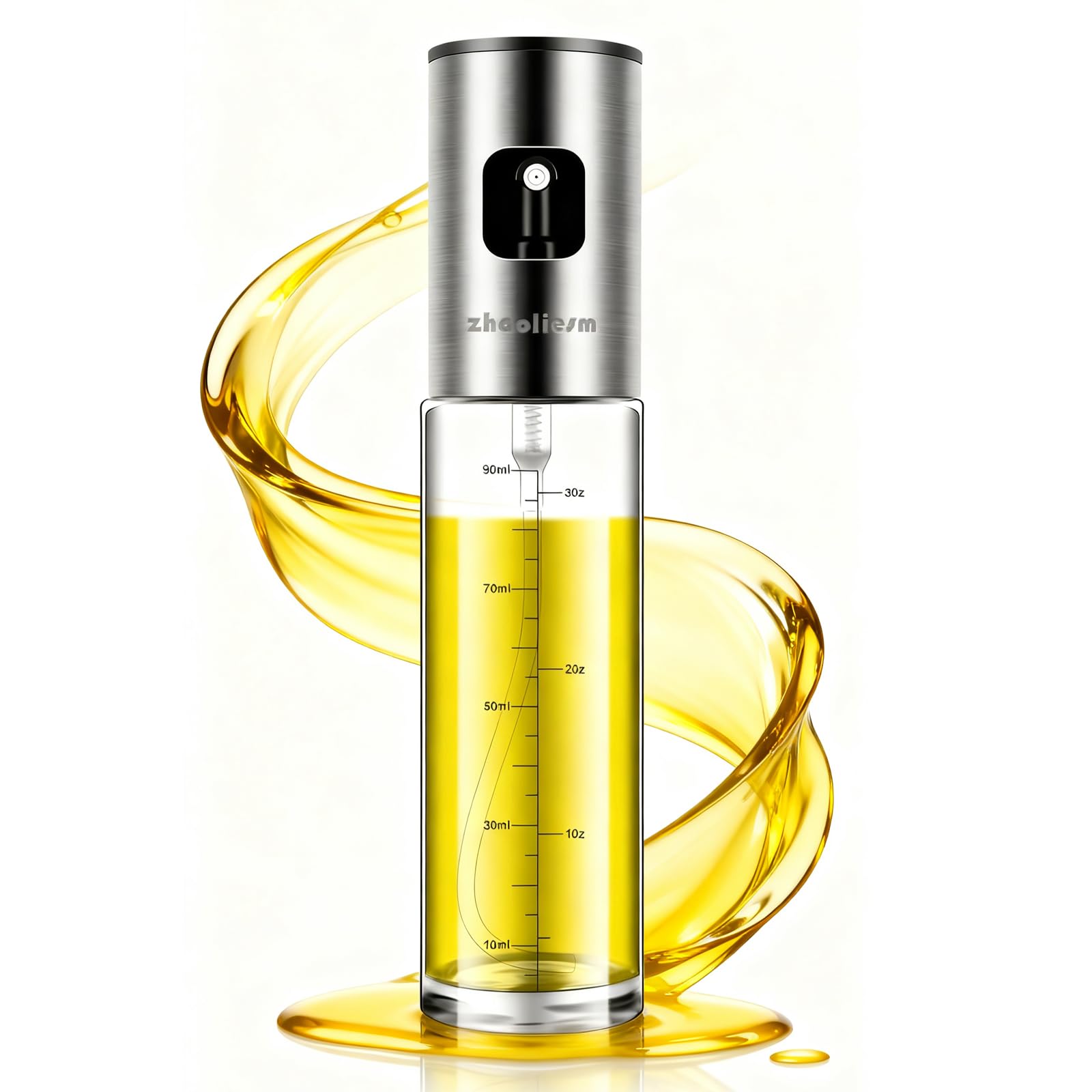 Pulverizador de aceite para cocinar, pulverizador de aceite de oliva con escala, botella de spray de aceite de oliva de 100 ml, freidora de aire, aceite de vinagre vegetal, mini utensilios de cocina