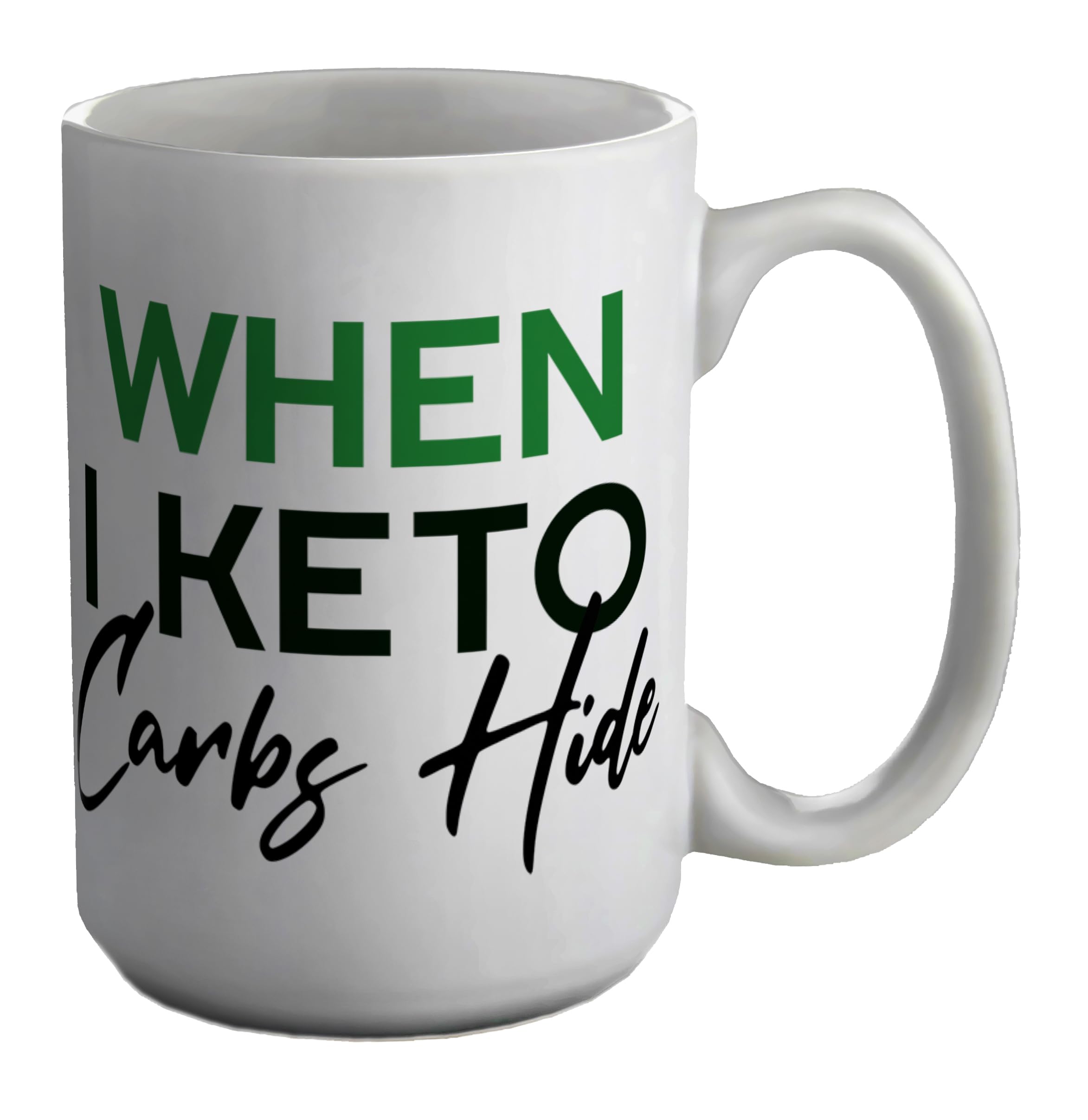 Shopagift Funny Keto Mug Diet Fat Weight Loss Exercise Gym White 15oz Large Ceramic Cup