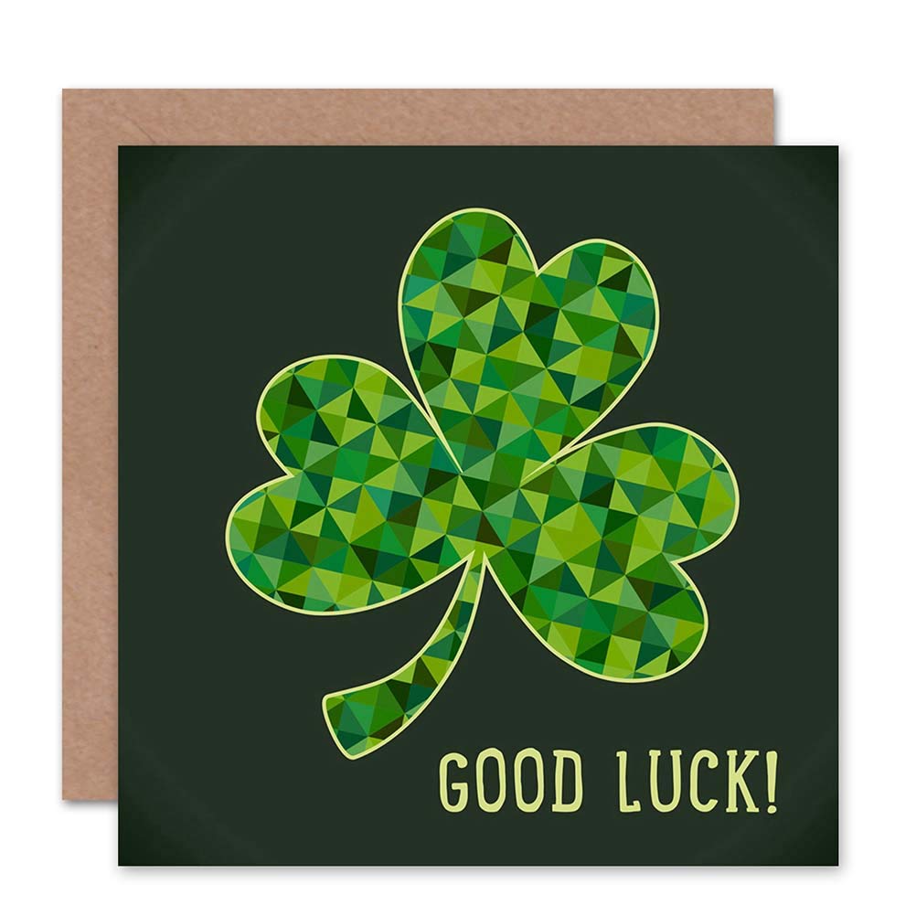 Wee Blue Coo GOOD LUCK ST PATRICKS LUCKY CLOVER BIRTHDAY BLANK GREETINGS CARD