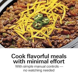 Hamilton beach 7 quart portable slow cooker serves 8 dishwasher safe crock lid latch strap for travel brushed silver  urban country home decor