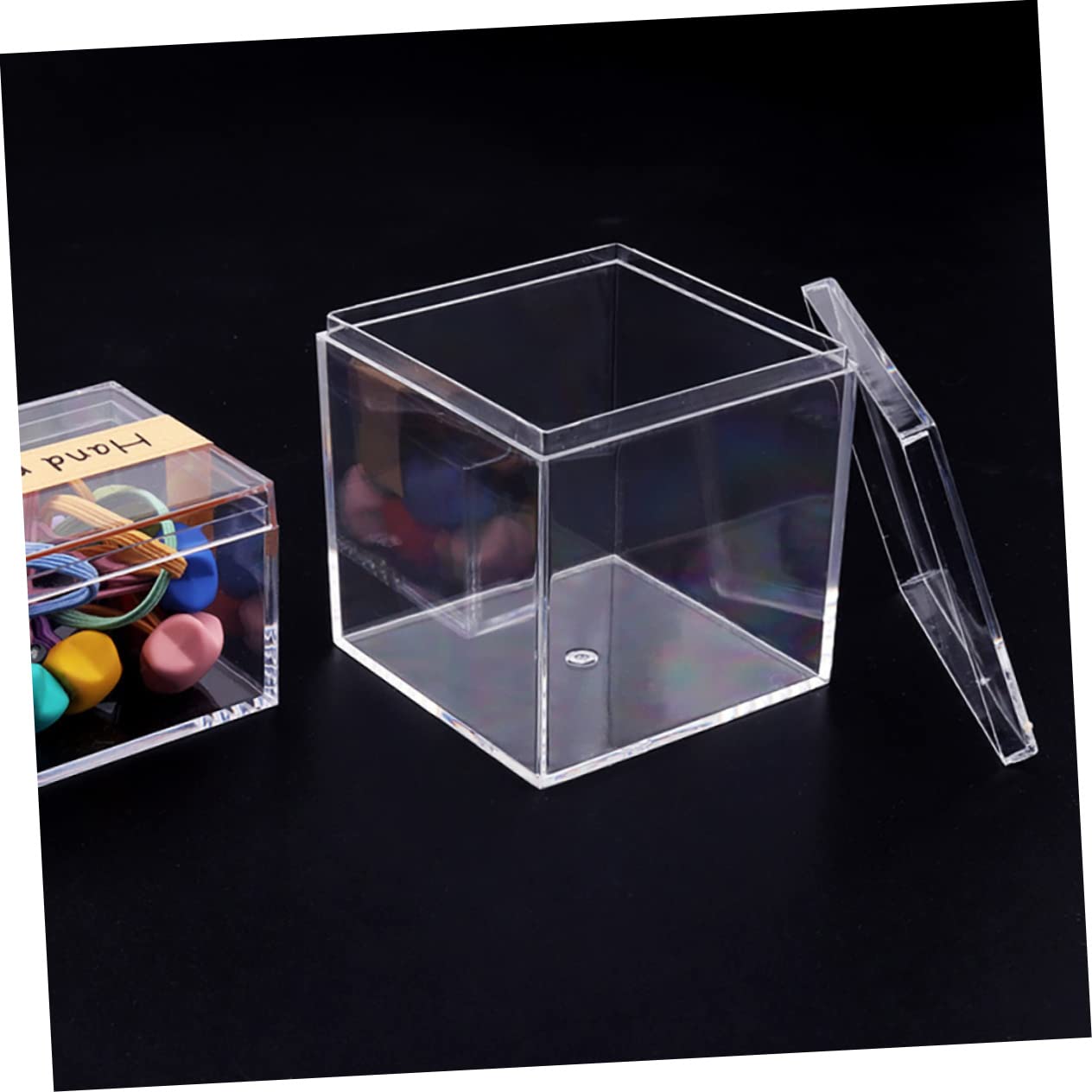 Mikinona 12piezas Caja de Almacenaje Transparente Tapa Vitrina para Dulces y Coleccionables Organizador de Objetos Pequeños de Almacenamiento Seguro y Fácil de Transportar
