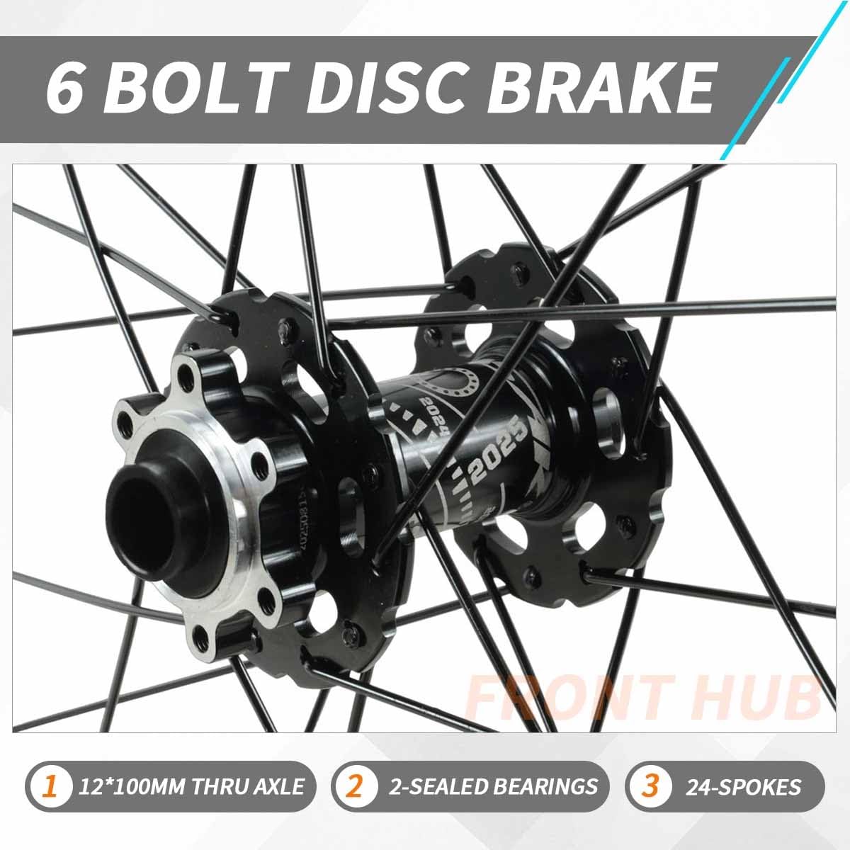 Ruota Anteriore Per Bici Pieghevole 20" Freno A Disco 712g Ruote Con Perno Passante 100×12/15mm Cerchi A Doppia Parete 2 Cuscinetti Sigillati Pneumatici Da 1.5"-2.6"