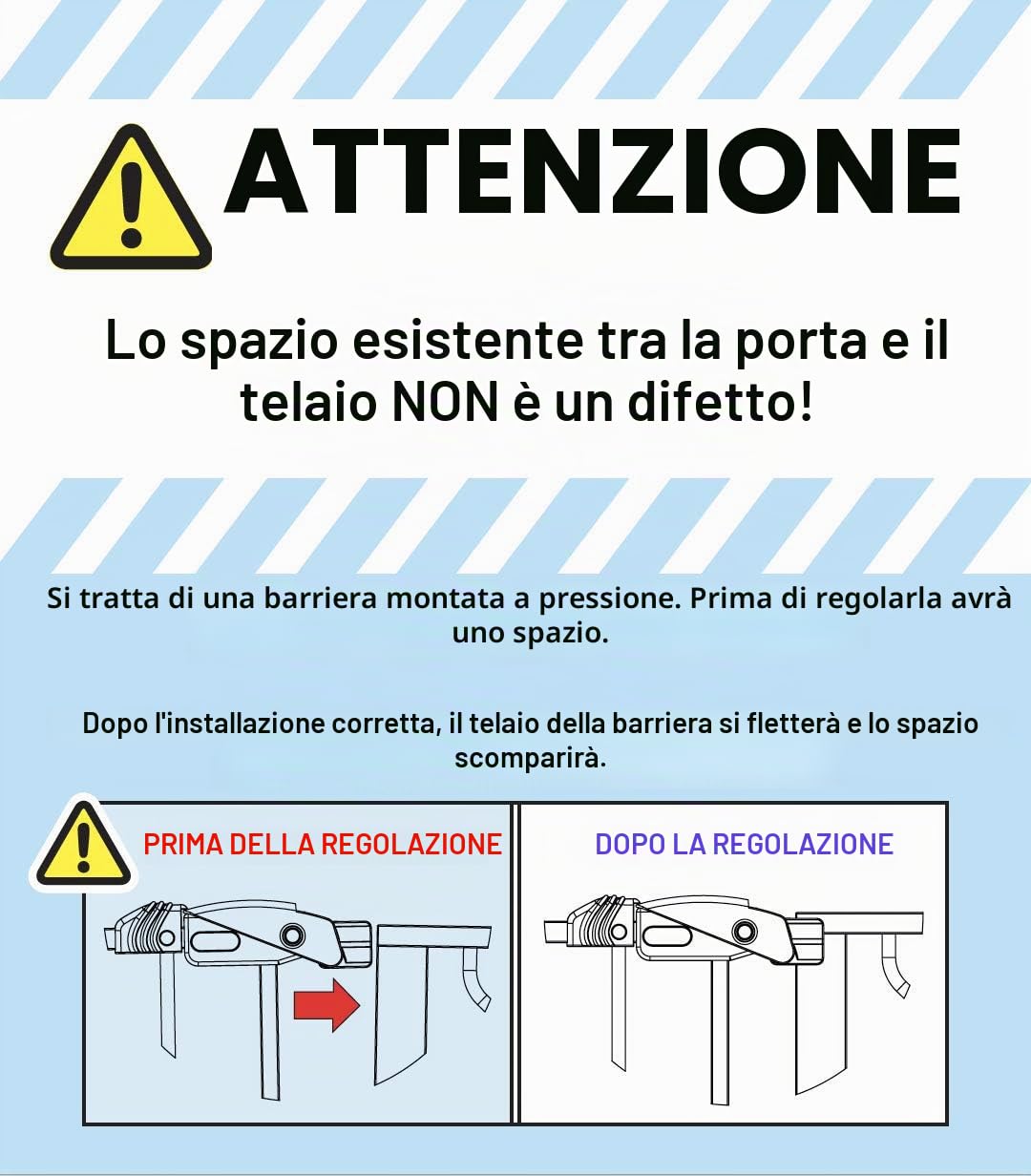 Babify Cancelletto di Sicurezza per Bambini - Barriera Portatile per Scale e Porte da Esterno - 65-95 cm