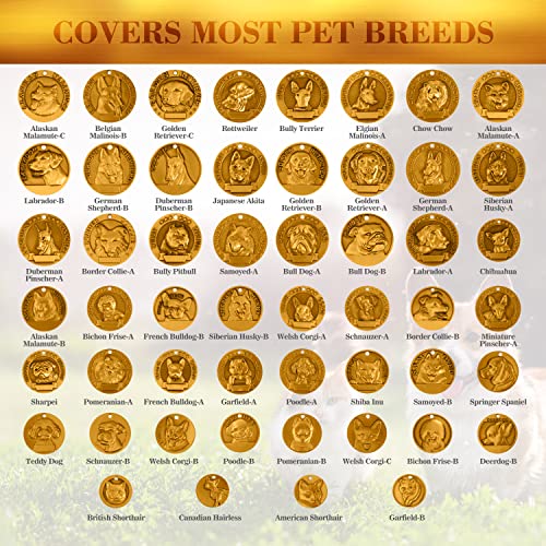 Fynigo 3D Pattern Dog Cat Tags Engraved For Pets,Custom Pet Name Id Tag Personalized With 53 Exclusive Breeds And 3 Colors,Pet Cat Dog Memorial Gifts,Dog Memorial Ornaments #TOP4