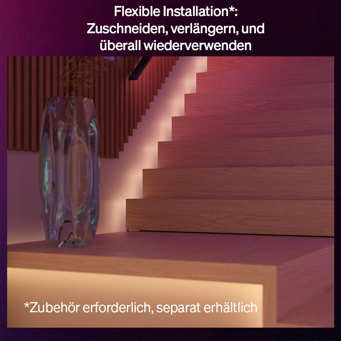 Philips Hue Flux 3m LED-Lightstrip 1200 lm flexible Innenbeleuchtung Chromasync RGBWWIC zuschneidbar erweiterbar App-Sprachsteuerung