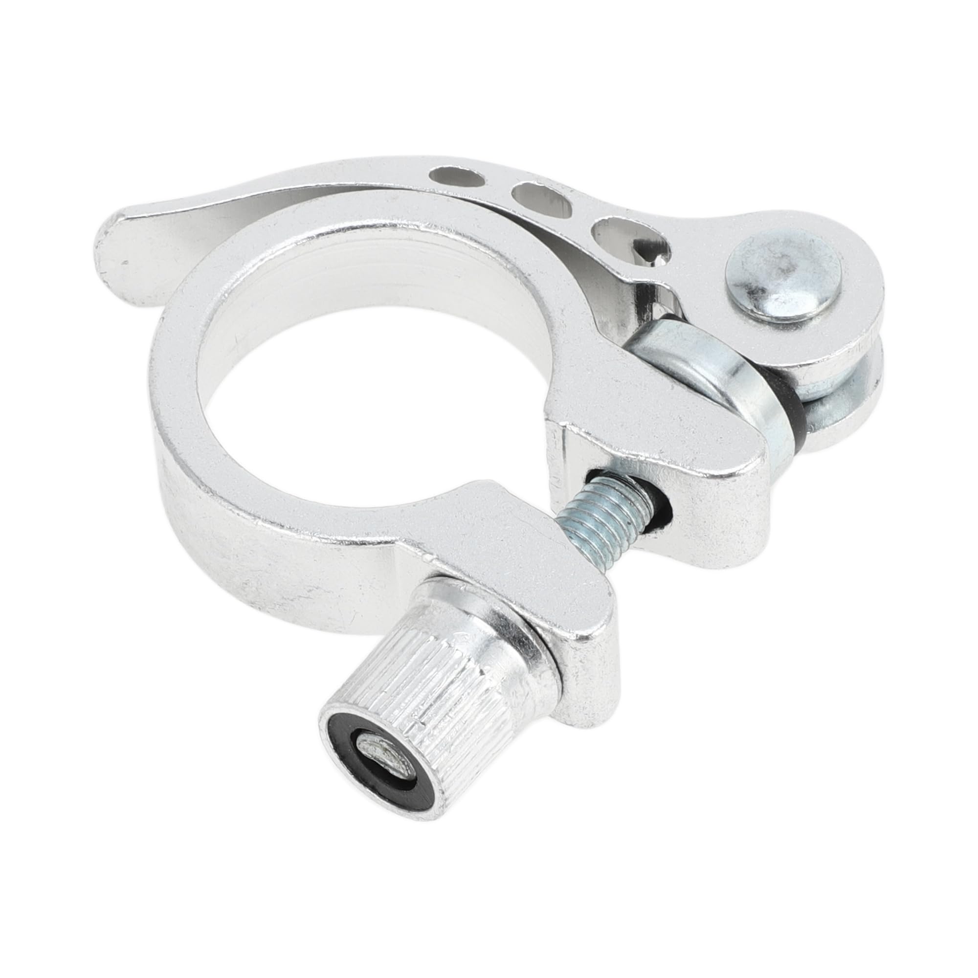 Motoforti Universal Bike Bicycle Seat Post Clamp Seatpost Collar, 31.8mm, Quick Release, Aluminum Alloy, Silver Tone