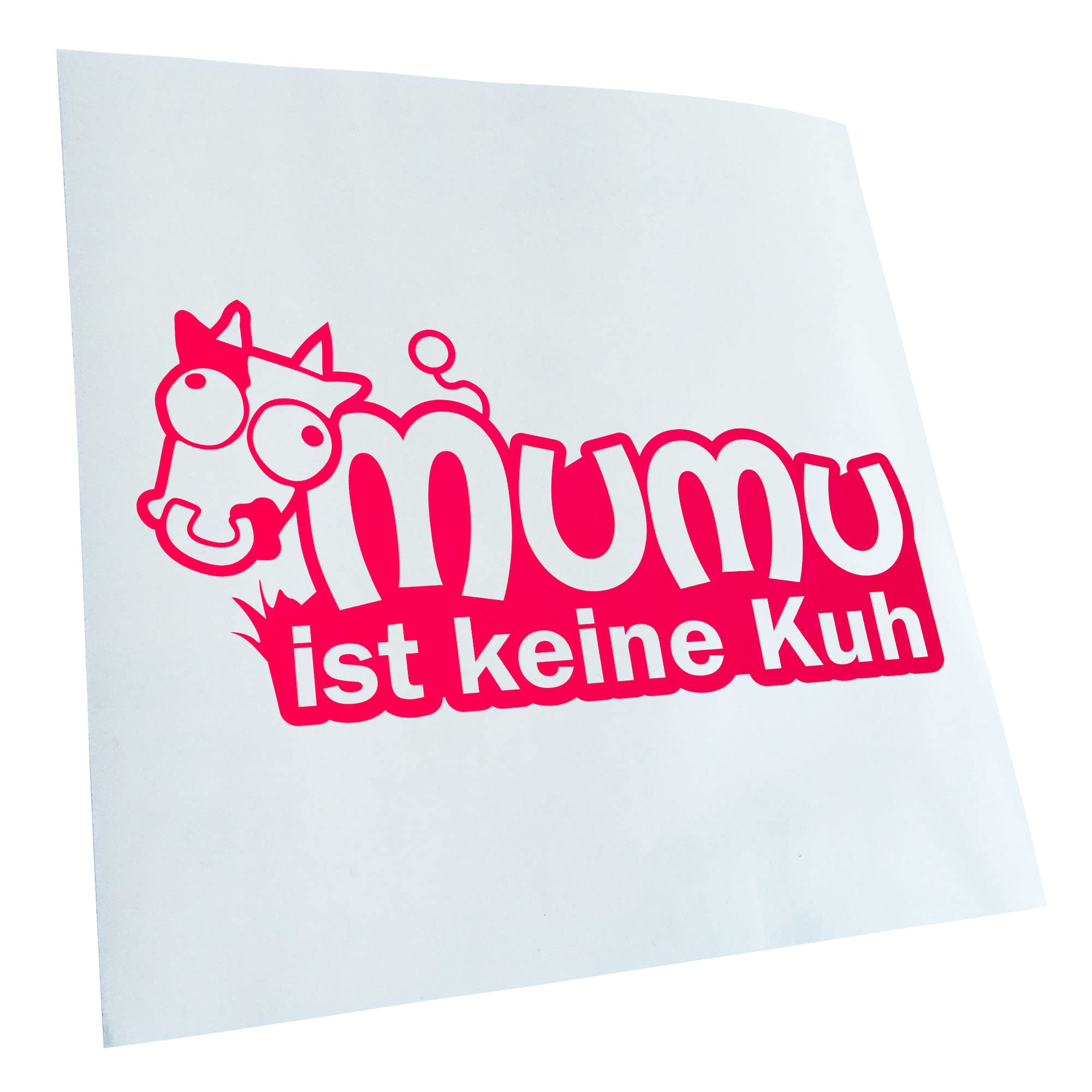 Adesivo Auto Kiwistar – Scritta Divertente 'Mumu Ist Kein Kuh' (20x10 Cm) – Resistente E UV