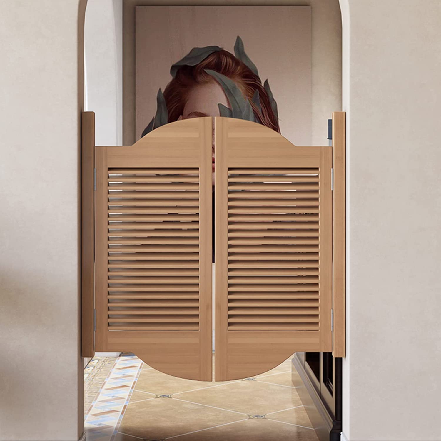 Buy AWDIUM Cafe Swinging Doors, Parlor Butler Door, Louvered HeavyDuty