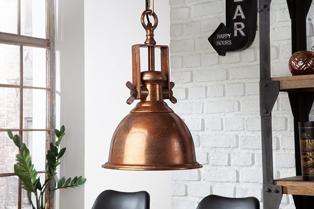 Riess Ambiente Design Hängelampe INDUSTRIAL 45cm kupfer geflammt Industrial Stil Pendelleuchte Industrielampe Pendellampe Industrieleuchte