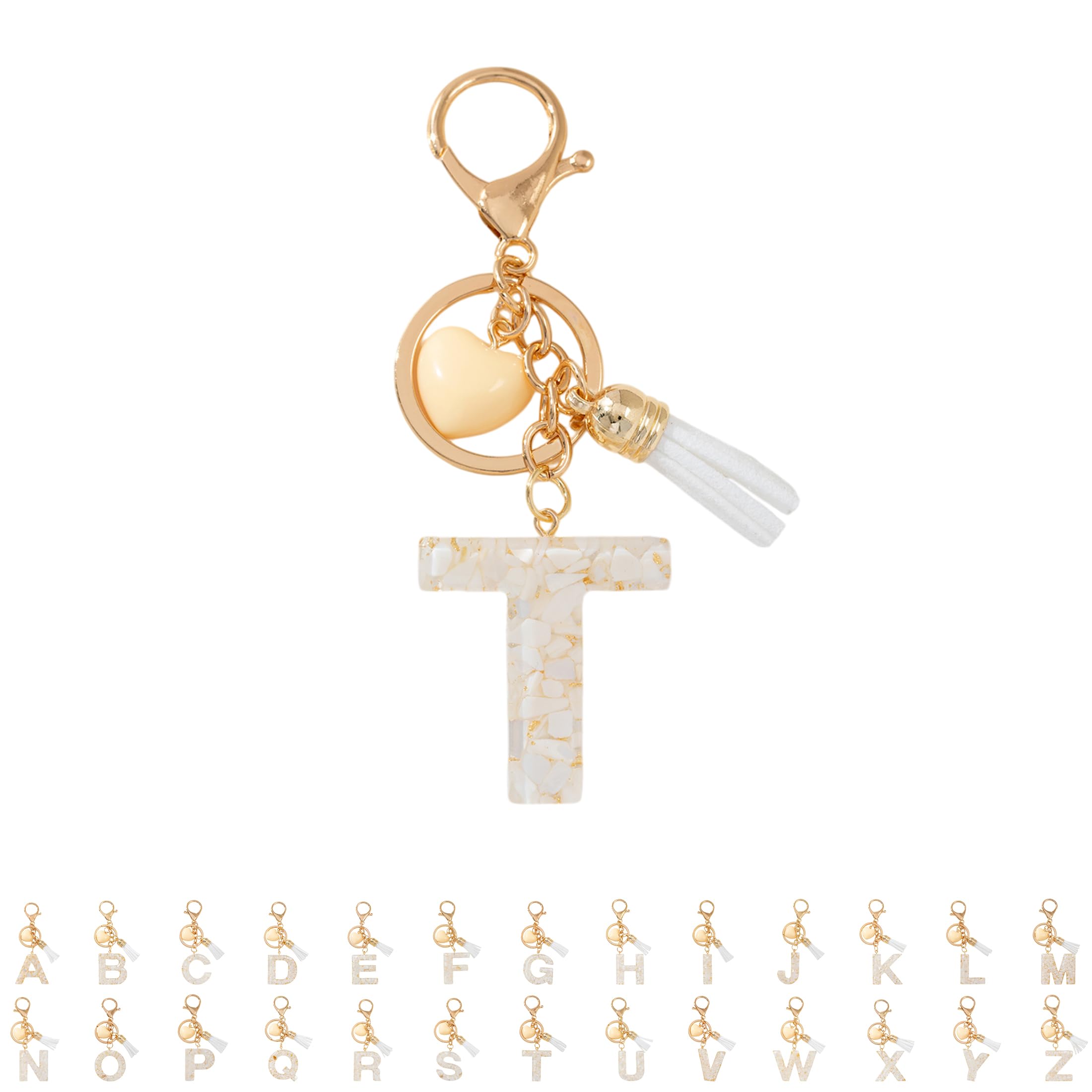 Llaveros Letras Corazón Blanco, Regalo Original para Novia,Llaveros Personalizados con Iniciales para, Porta Llaves Romántico para Mochila y Coche — view 23