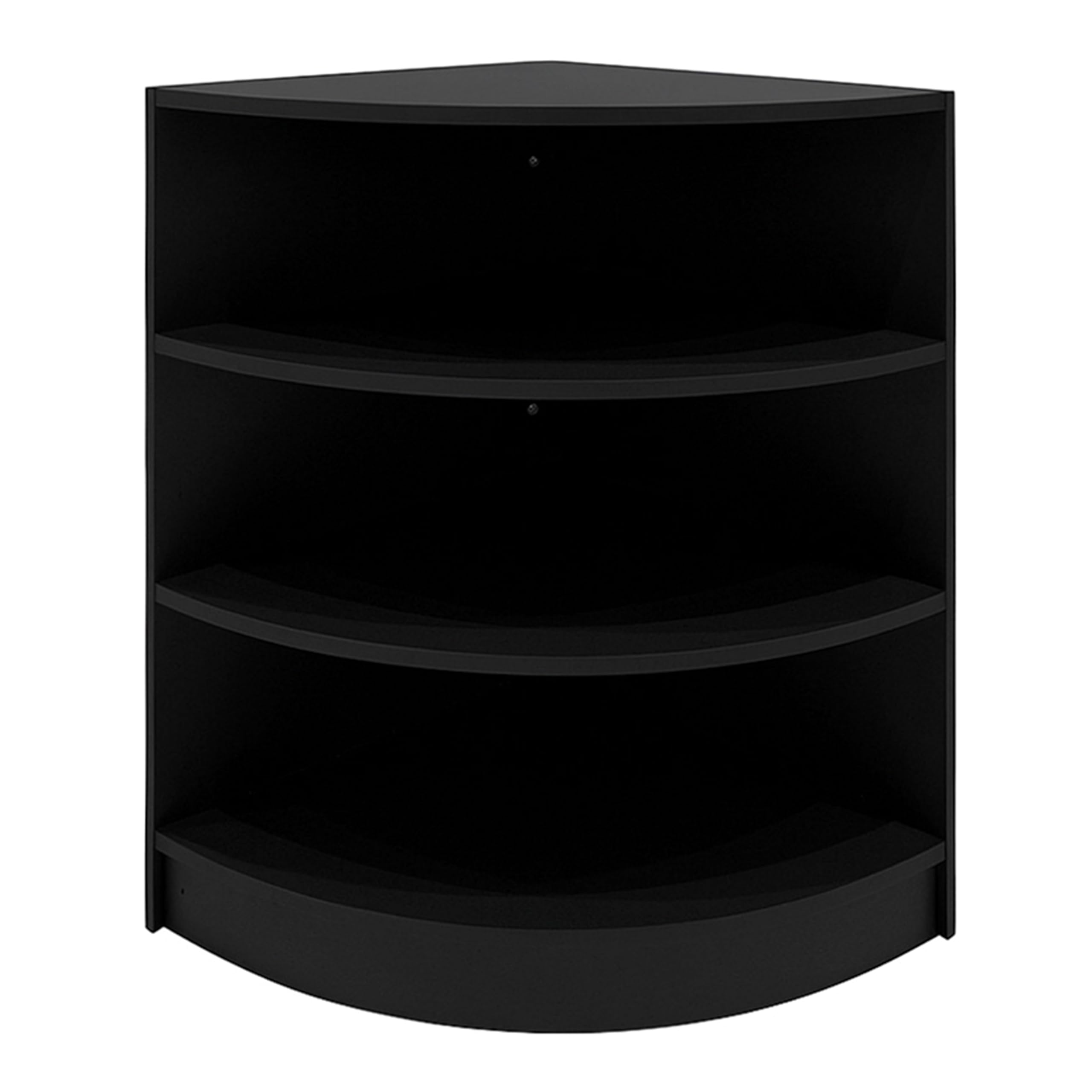 Comptoirs de Vente en MDF Noir à LED Blancs Ensemble Harmonia LM60 B1200 C1200 3 Unités de Rangement Étagères Internes Portes Coulissantes Verouillables Réception Bureau Vêtements Bijoux [Clés INCLUS]