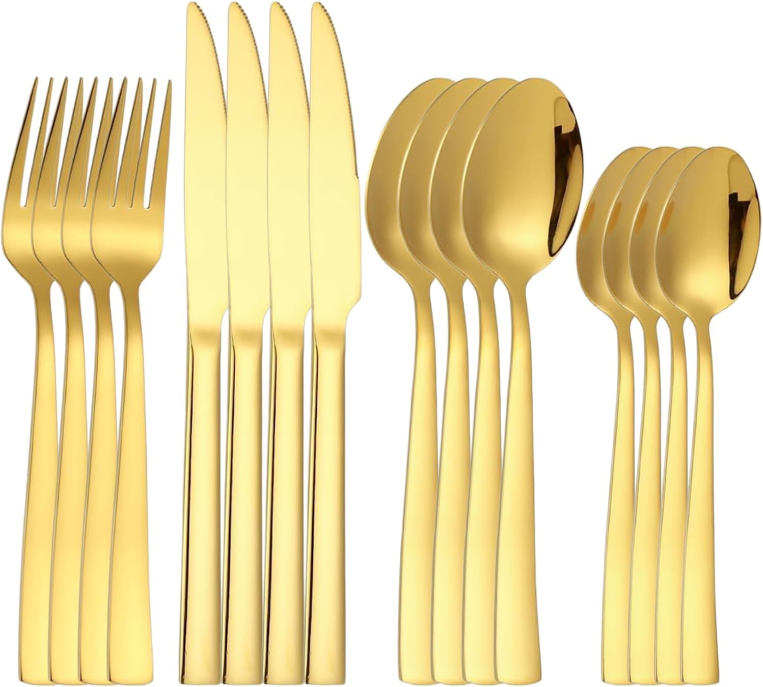 Silverware Set for 4, 16-Piece 18/10 Stainless Steel Flatware Set,Forged Cutlery Set Matte Finish for Home,Restaurant and Parties, Dishwasher Safe.