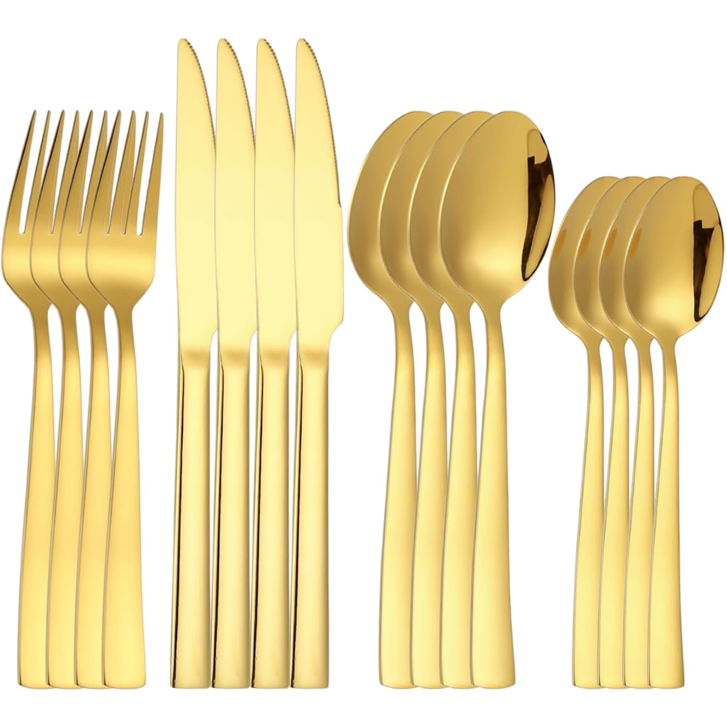 Naidev Silverware Set for 4, 16-Piece 18/10 Stainless Steel Flatware Set,Forged Cutlery Set Matte Finish for Home,Restaurant and Parties, Dishwasher Safe.