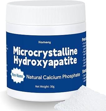 Microcrystalline Hydroxyapatite MCHA Powder, Non-Nano Natural Calcium Phosphate High-Purity Raw Material for DIY Formulations, Supports Tooth Enamel Remineralization Bone Health 30g