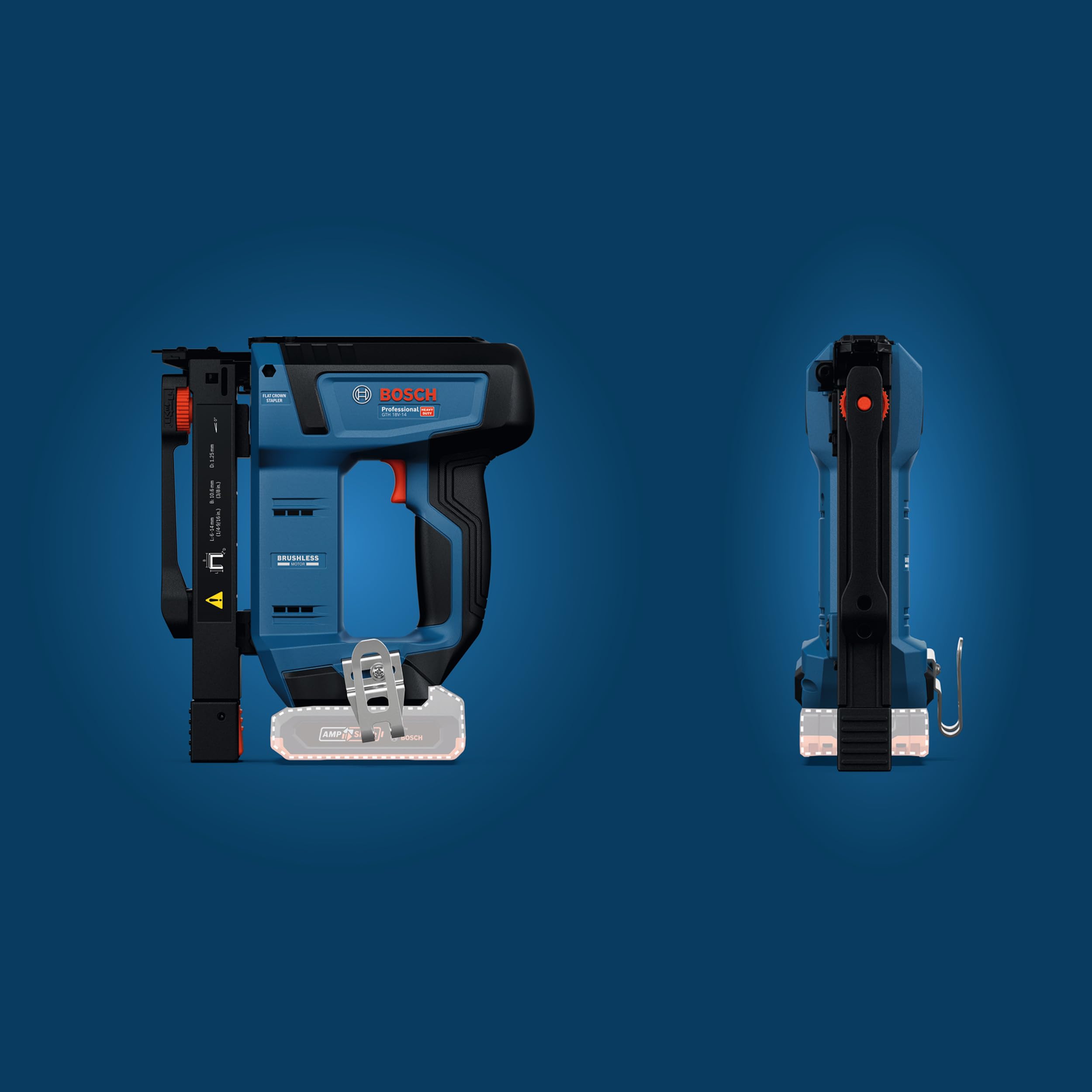 Bosch Professional 18V System Akku-Holzklammerer GTH 18V-14 (inkl. Gürtelhaken)