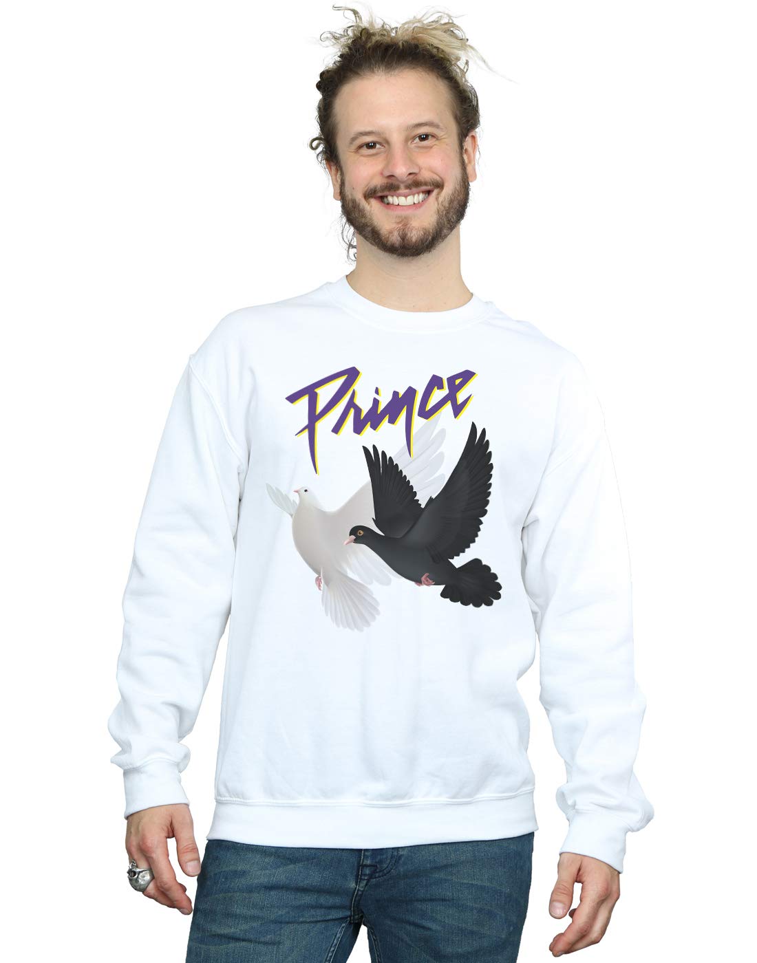Absolute Cult Men's White Prince When Doves Cry Sweatshirt X-Large
