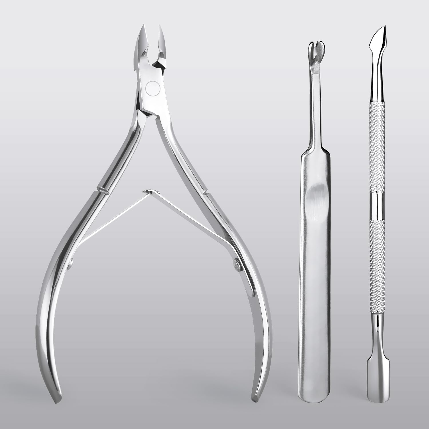 GAOY3-in-1 Cuticle Remover Kit, Professional Cuticle Trimmer, Pusher and Sharp Nippers, Stainless Steel Manicure Tools For Nail Care
