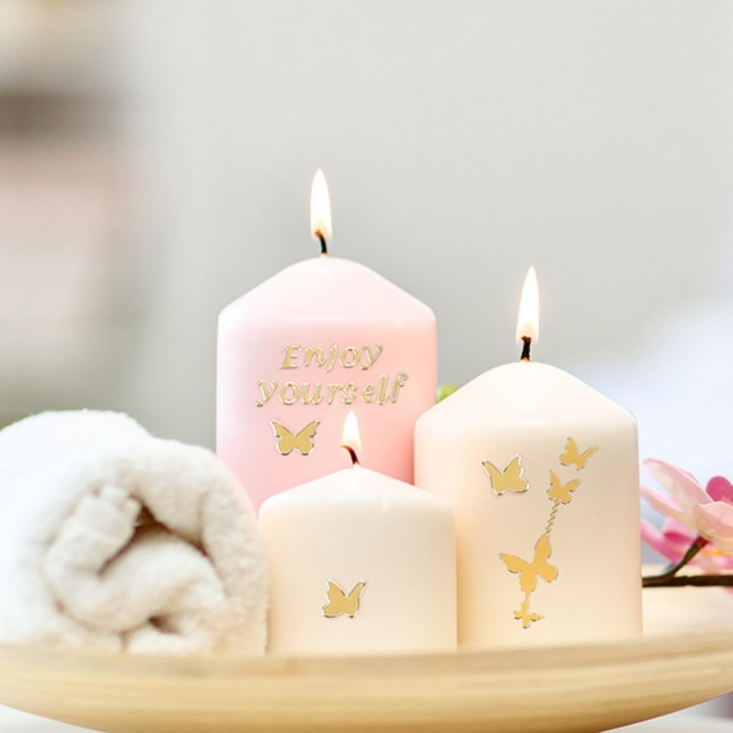 Lot De 8 Feuilles De Lettres En Cire Pour Bougies - Lettres