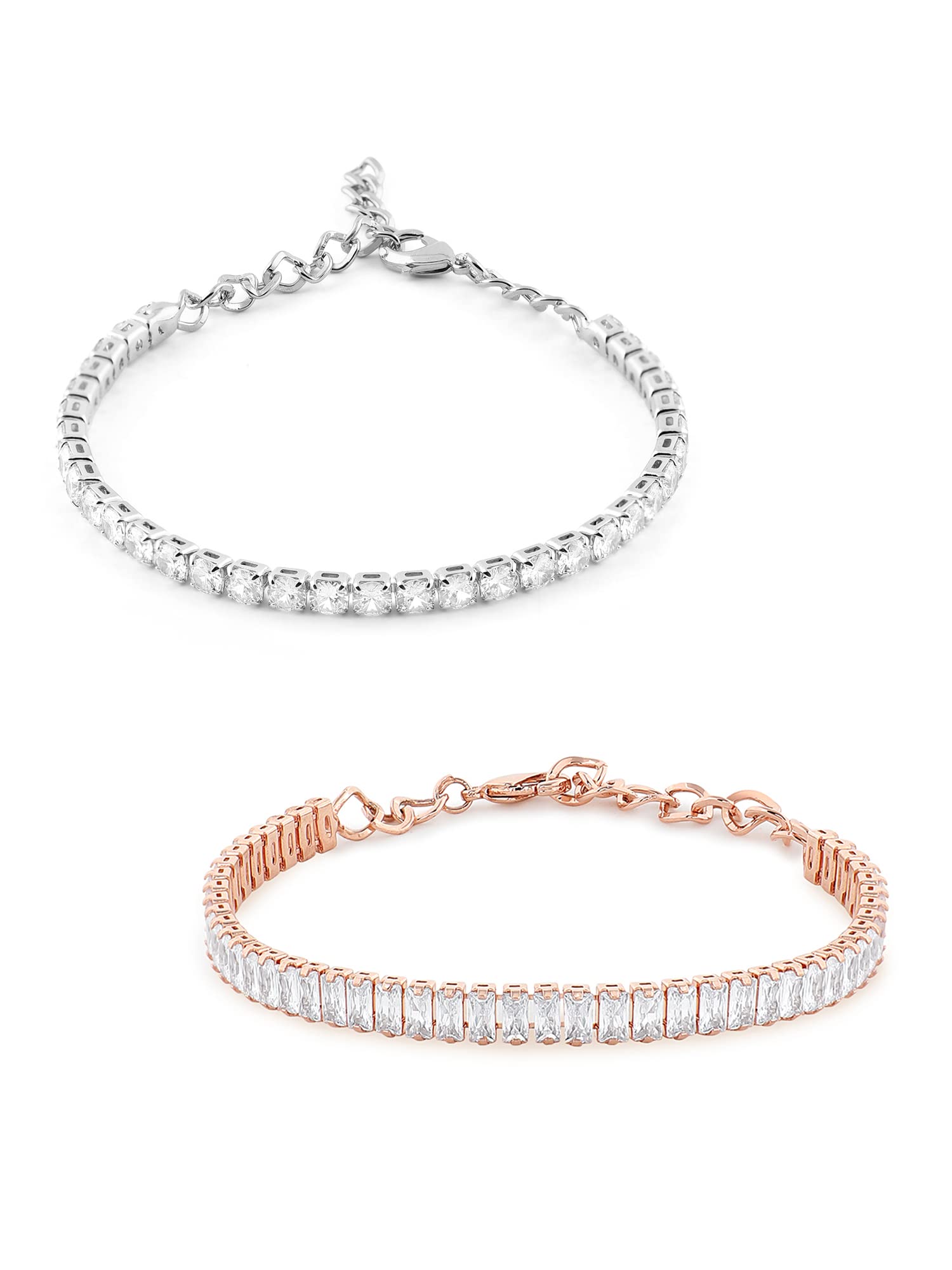 See full amazon price history chart for ZAVERI PEARLS Set of 2 Rose Gold & Silver Tone Cubic Zirconia Contemporary Tennis Bracelets For Women-ZPFK13119 ZAVERI PEARLS Set of 2 Rose Gold & Silver Tone Cubic Zirconia Contemporary Tennis Bracelets For Women-ZPFK13119 (B09YNYZQFQ) Amazon Price History, Amazon Price Tracker