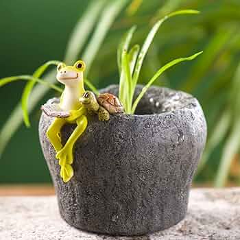 カエルと蓮の葉をモチーフにした置物 Amazon.co.jp: Jiswhisker 蓮の葉にとまるカエルの彫刻装飾3.9x1