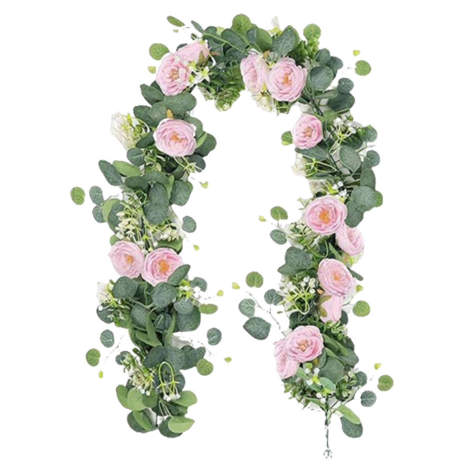 Guirlande de verdure artificielle de 180 cm rose pour décoration de mariage