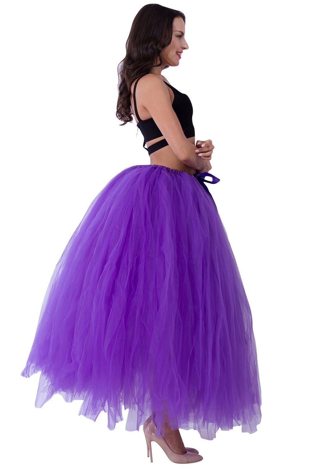 Women Maxi Tutu Tulle Skirt Midi Floor Length Skirt Underskirt