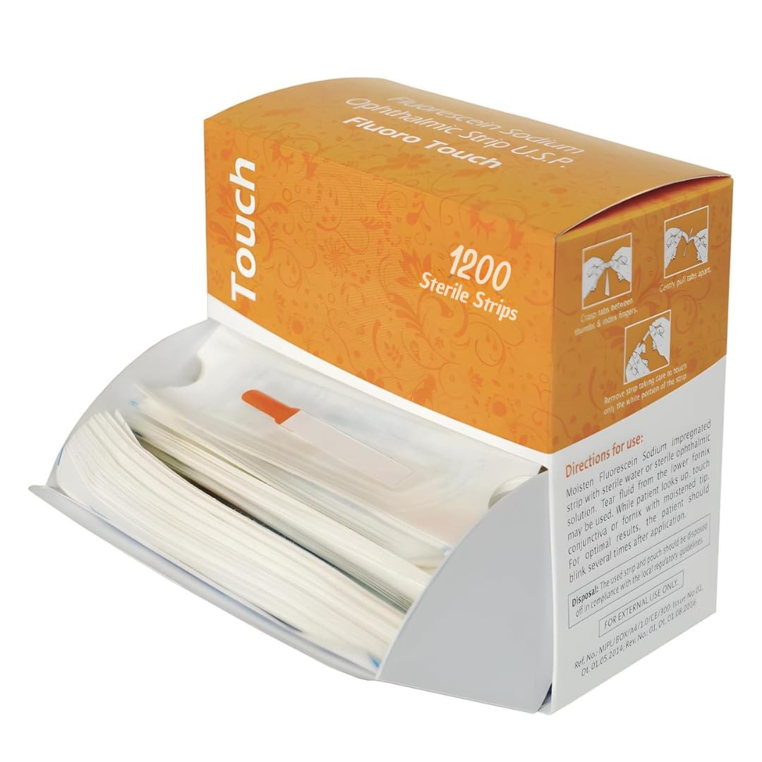 Ophthalmic Fluoro Touch Strips - 1200 Strips by KASHSURG -(4 x 300=1200 Count)