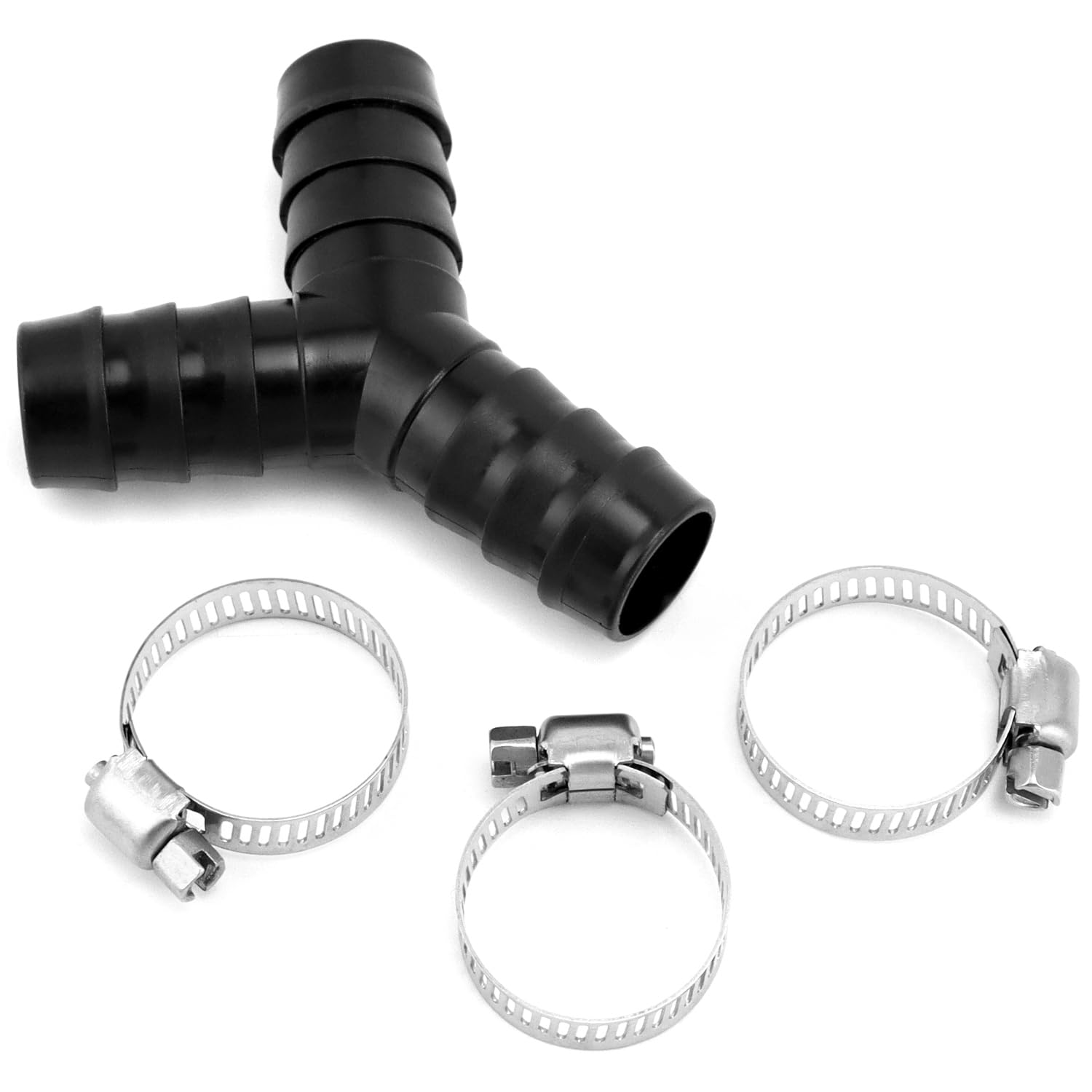 QWORK® 2-drożne złącze Y, adapter odpływowy do pralki z 3 zaciskami węża