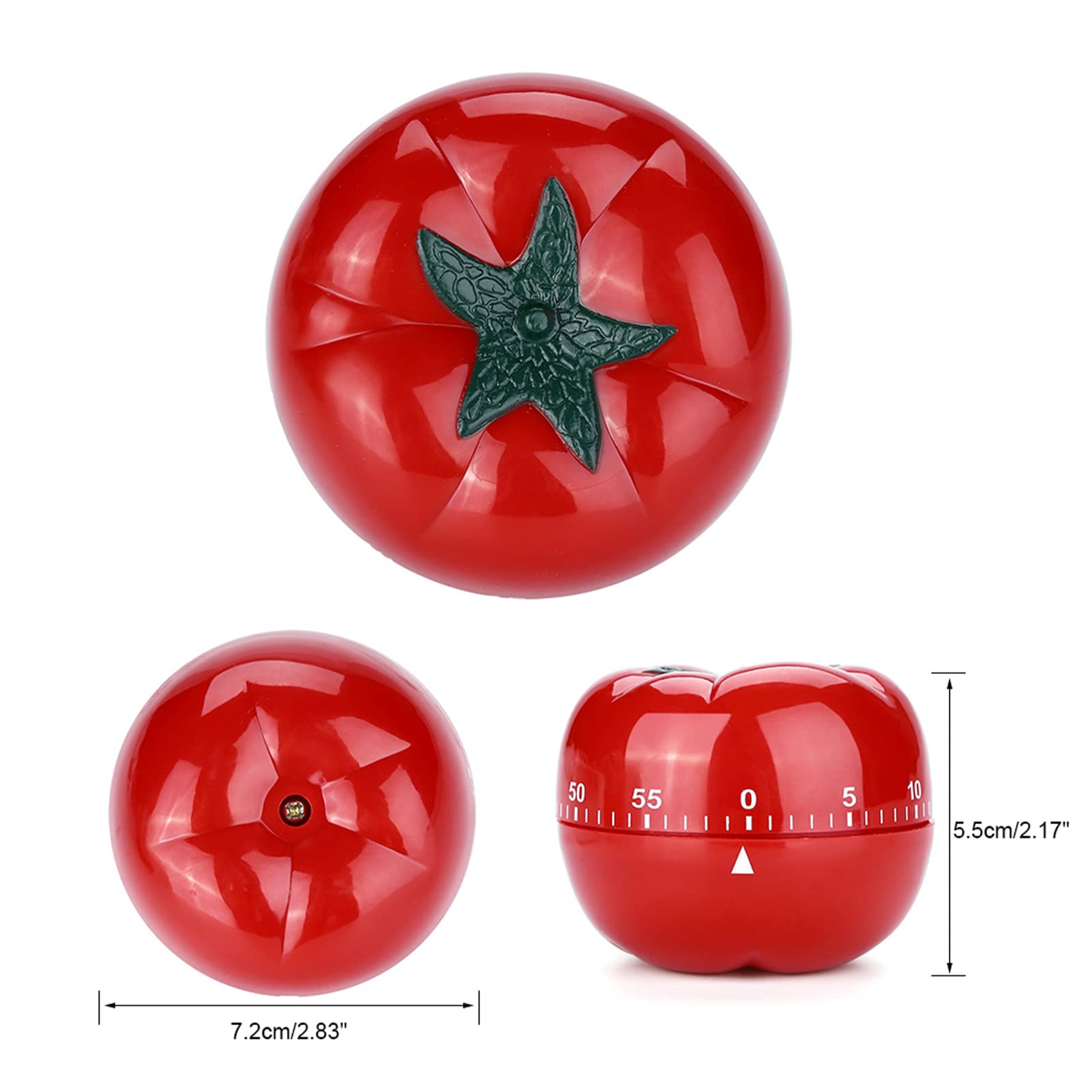 Fisura – Timer da cucina originale a forma di pomodoro. Minutiero analogico da 60 minuti, conto alla rovescia per bambini e metodo Pomodoro. Ottimo per cucina e giochi