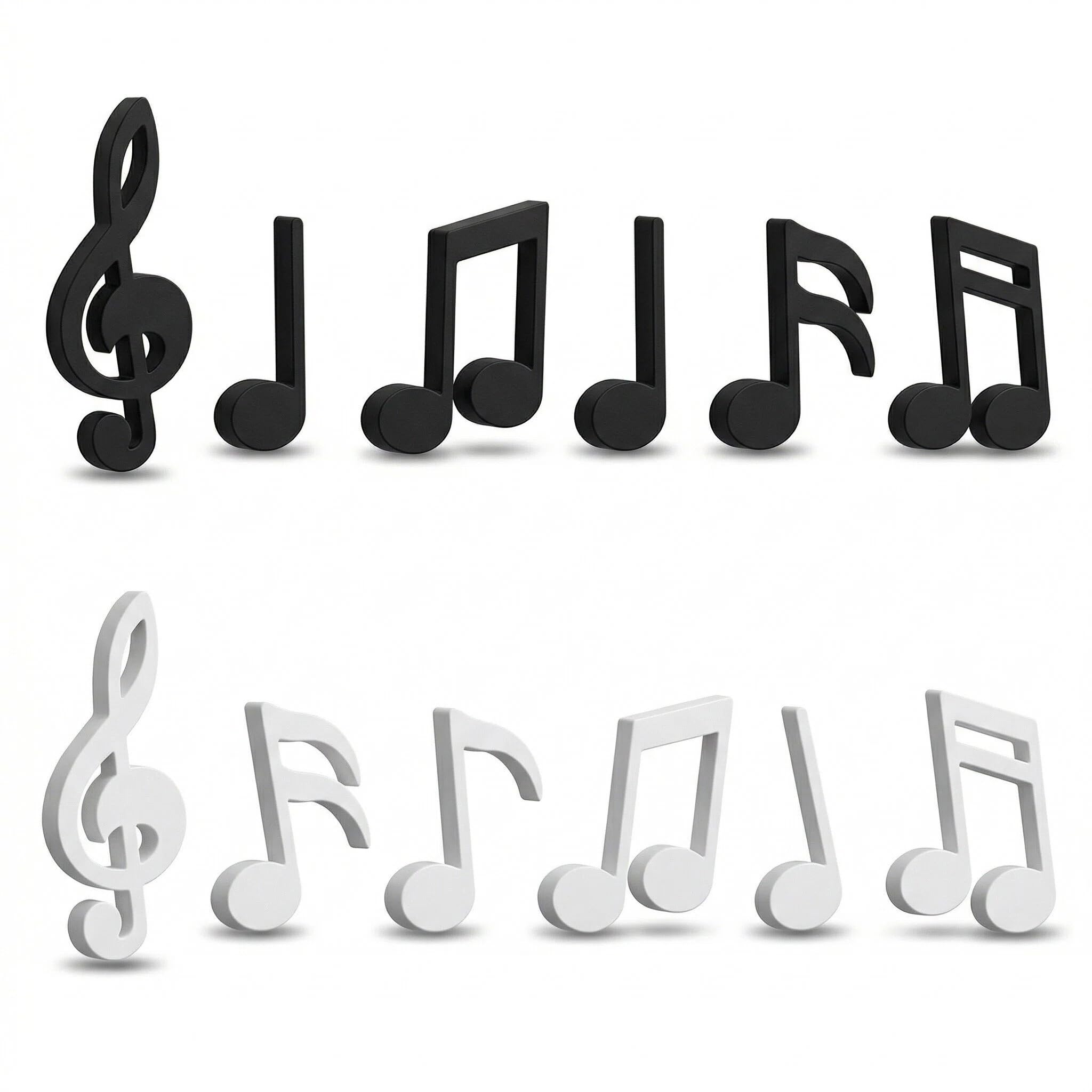12Pcs Mini 3D black & white music note pattern Refrigerator Magnets, Cute Fridge Magnets for Kitchen, Fridge Magnets for Whiteboard, Locker, Office Decoration, Mini Magnets, Gift for Mum RARITYLL