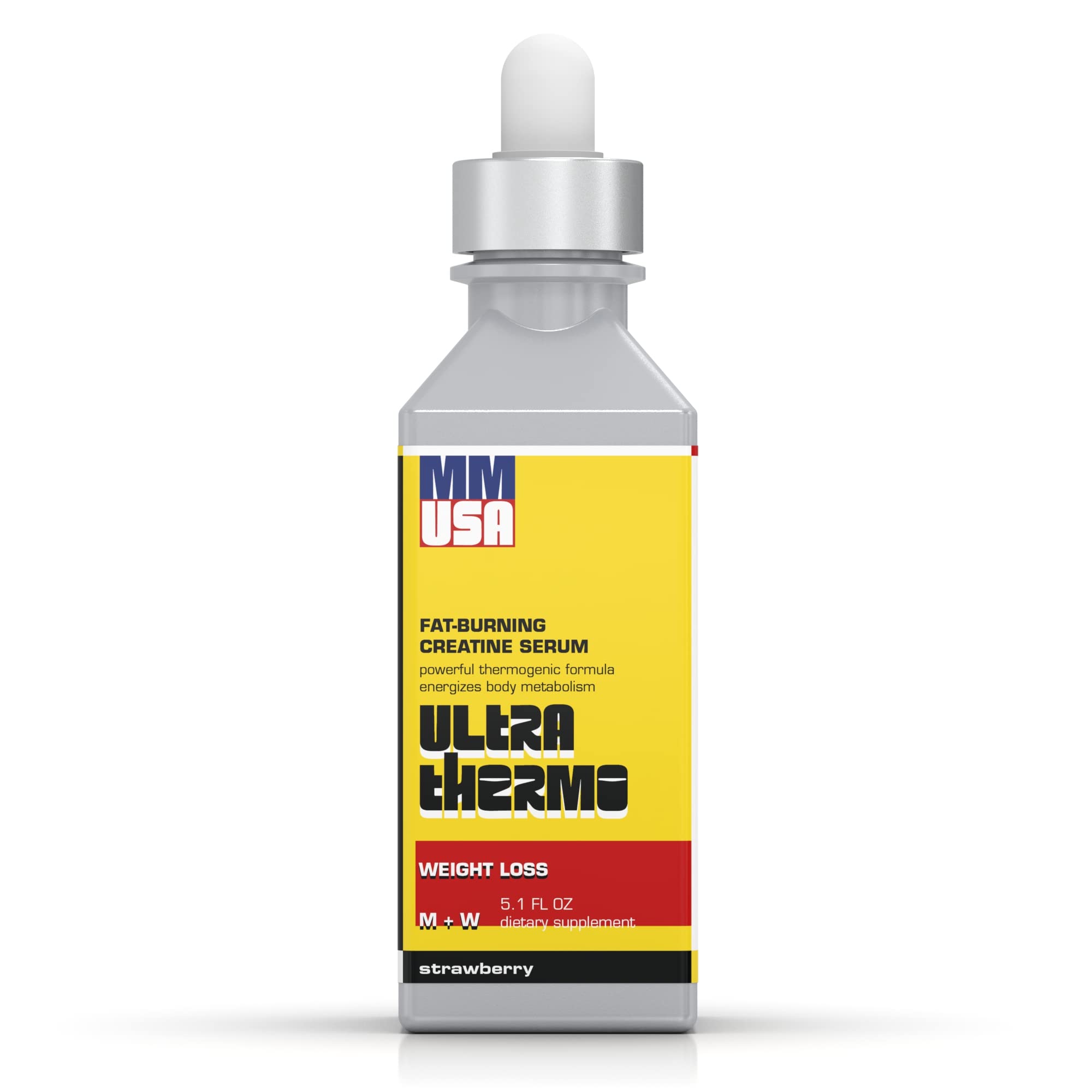 MMUSA Ultra Thermo Serum: Top Fat Burner & Metabolism Enhancer. Slim, Boost Energy, & Elevate Pre-Workout Performance. Thermogenic. Appetite Control. for Men & Women. Strawberry, 5.1 Fl Oz