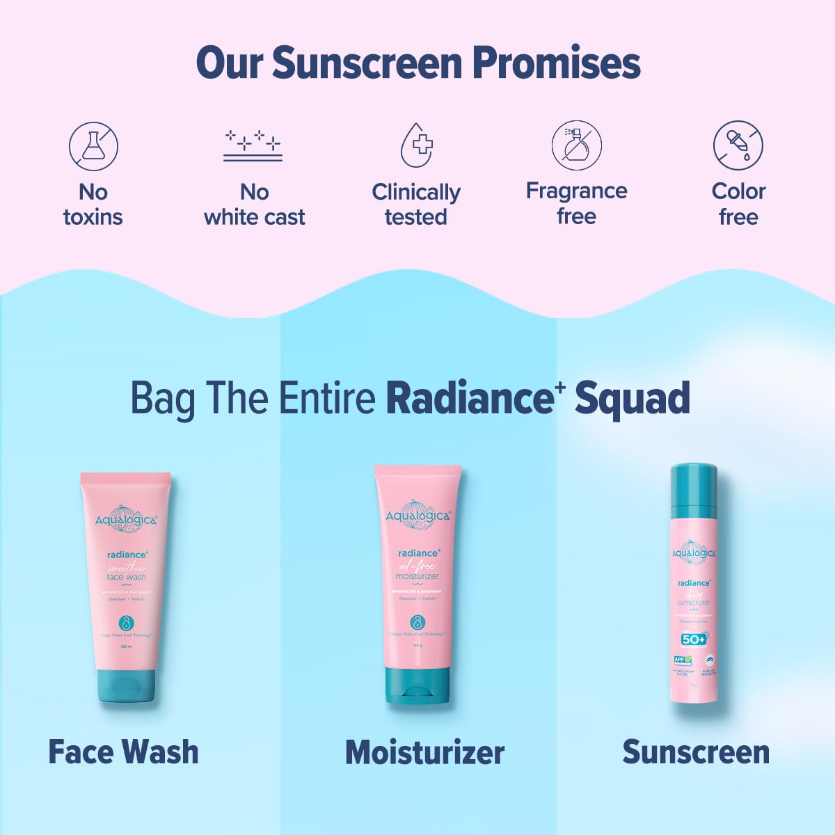 Aqualogica Radiance+ Niacinamide SPF 50 Sunscreen with PA+++ for UVA/B & Blue Light Protection | Sun & Device Screen Light Protector | Lightweight & Fragrance-Free | 1.76 Oz/50g - Image 8