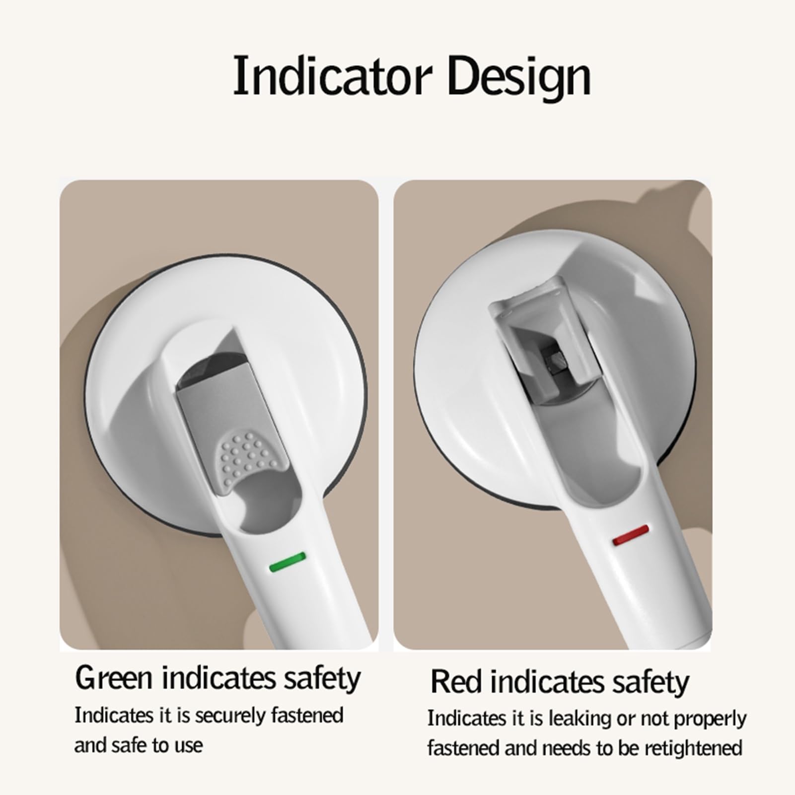 montado en la Pared Barras de Apoyo for baño, Barras de Seguridad con Ventosa for Ducha con Indicadores de Seguridad, aptas for baños y bañeras.(55cm)