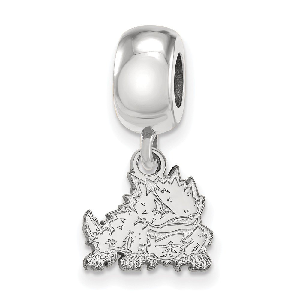 LogoArt Logo Art Sterling Silver TCU Horned Frogs XS Dangle Bead Charm