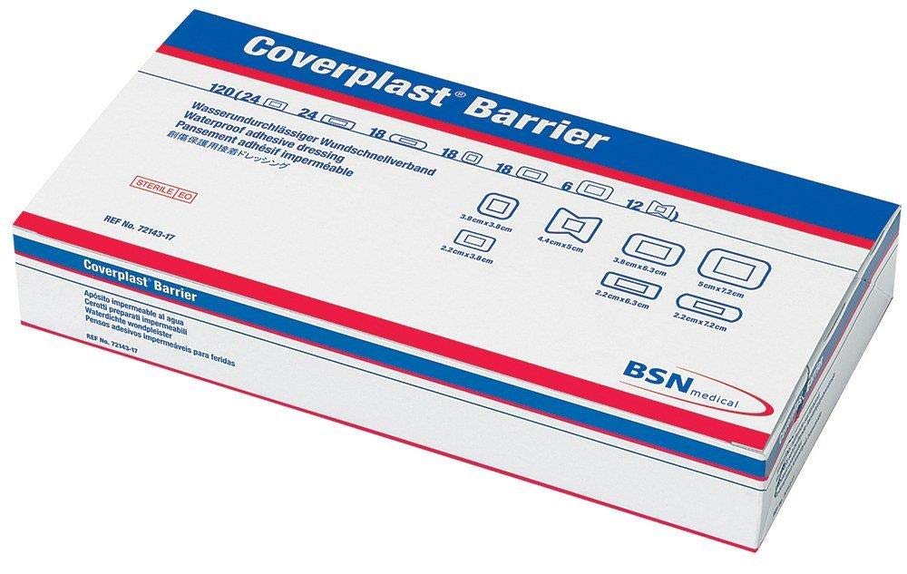 BSN Coverplast Barrier Waterproof Adhesive Dressings, Assorted Sizes, Pack of 120