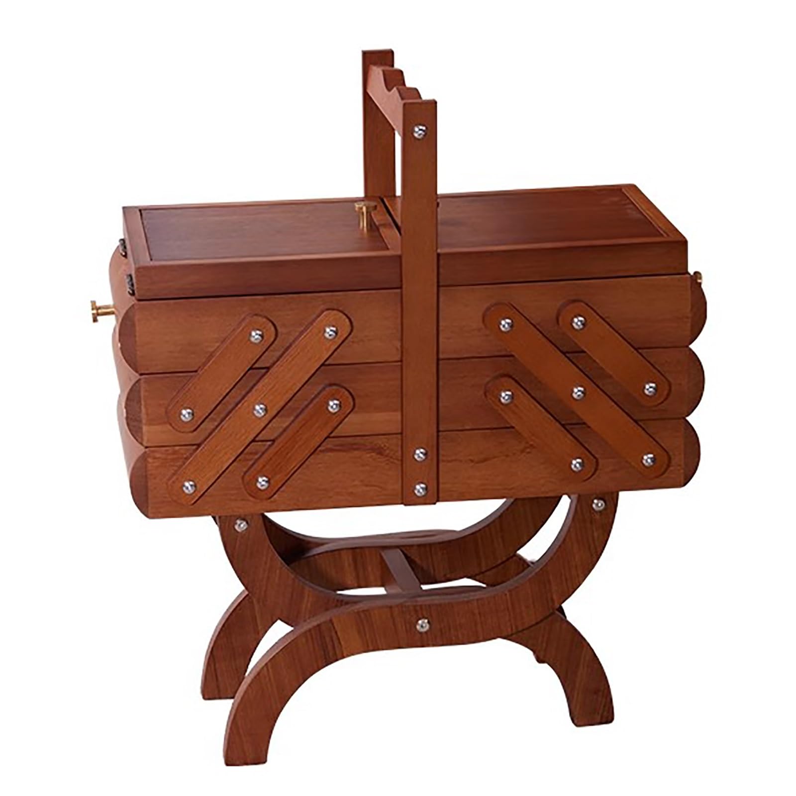 WZFPXIGWE Wooden Jewelry Cabinet, Large 3-Tier Makeup Cabinet, with Handle and Bracket Legs, Jewelry Armoire for Storage Jewelry