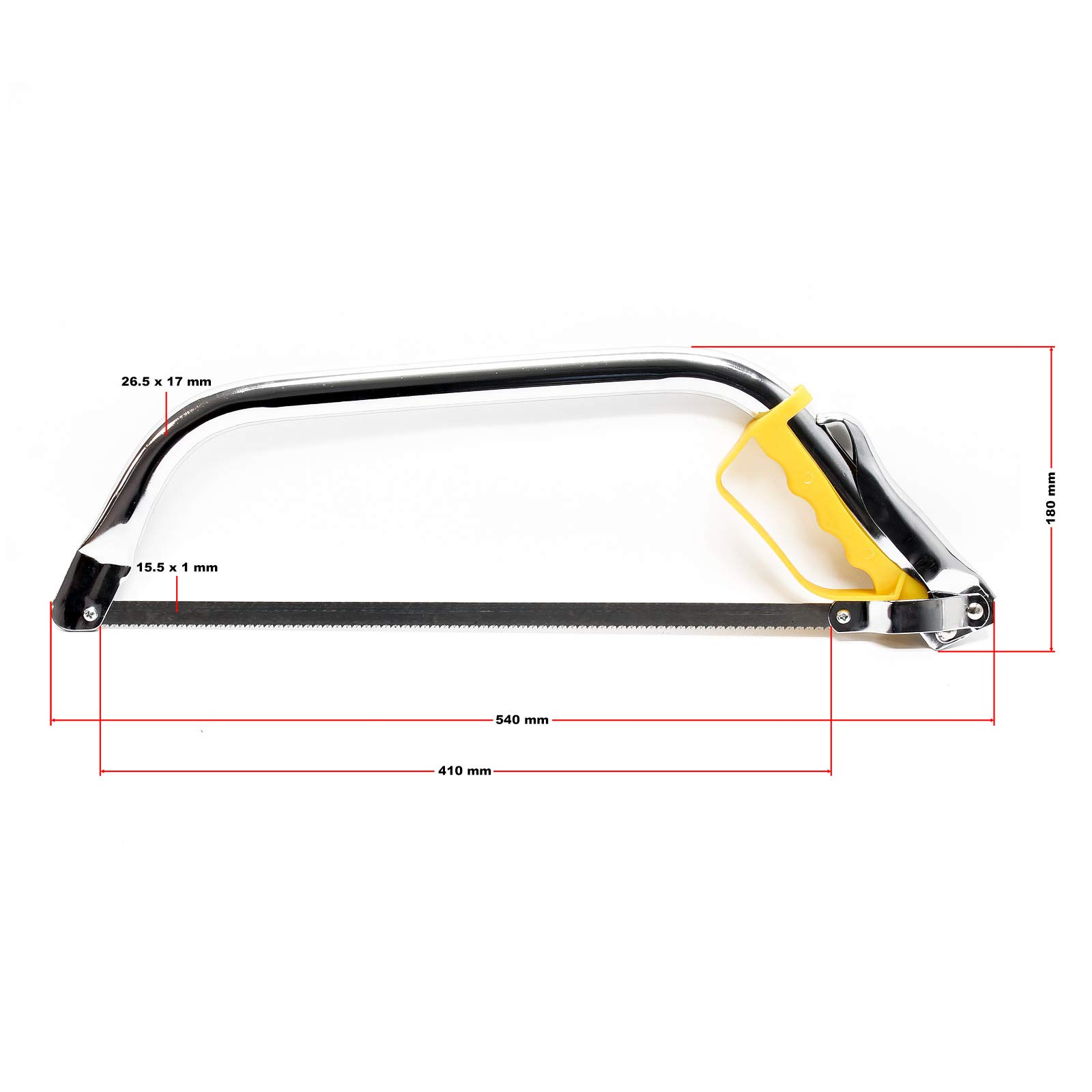 WilTec Bone Meat Hand Saw 44cm Blade Stainless Steel Butcher Hacksaw