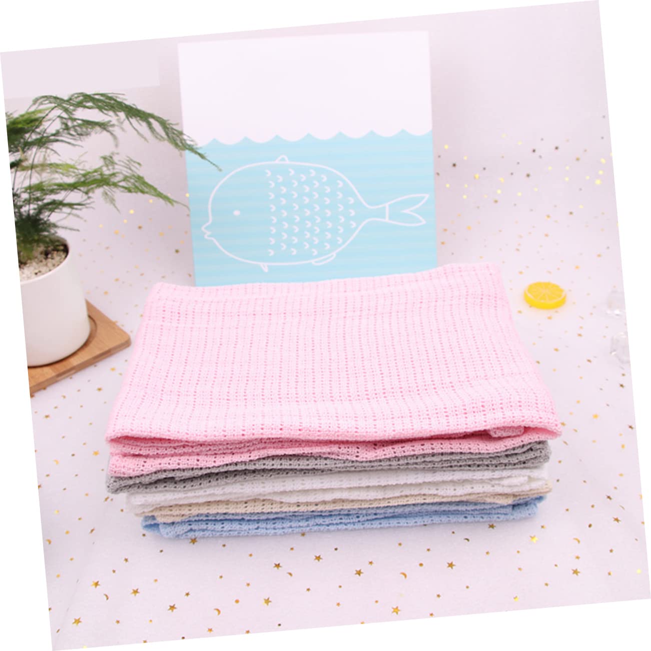 HEMOTON 6 Piezas de Aire Acondicionado para bebé Envoltura de Toalla de Bebe temático guardería mantita Bebe toquilla Bebe Mantas de bebé para niños Mantas de algodón