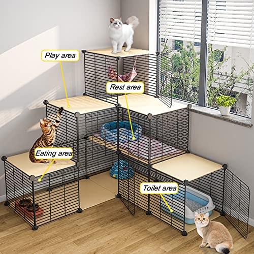 Parc chat interieur modulable anti encombrement avec rangement C4 - 5