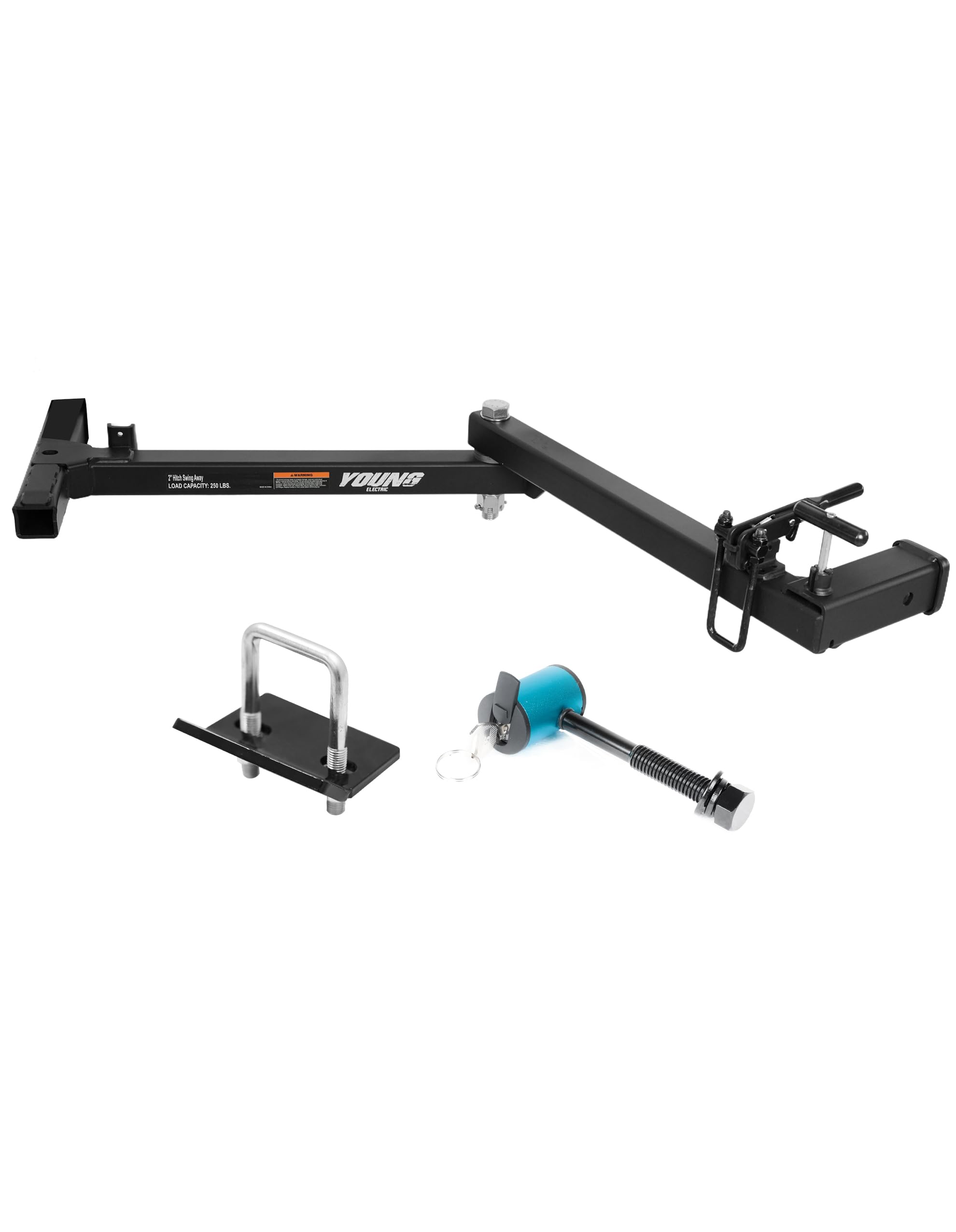 Young 113.4 kg Swing Away Kupplung für Fahrradträger und Gepäckträgerkorb, Schwarz