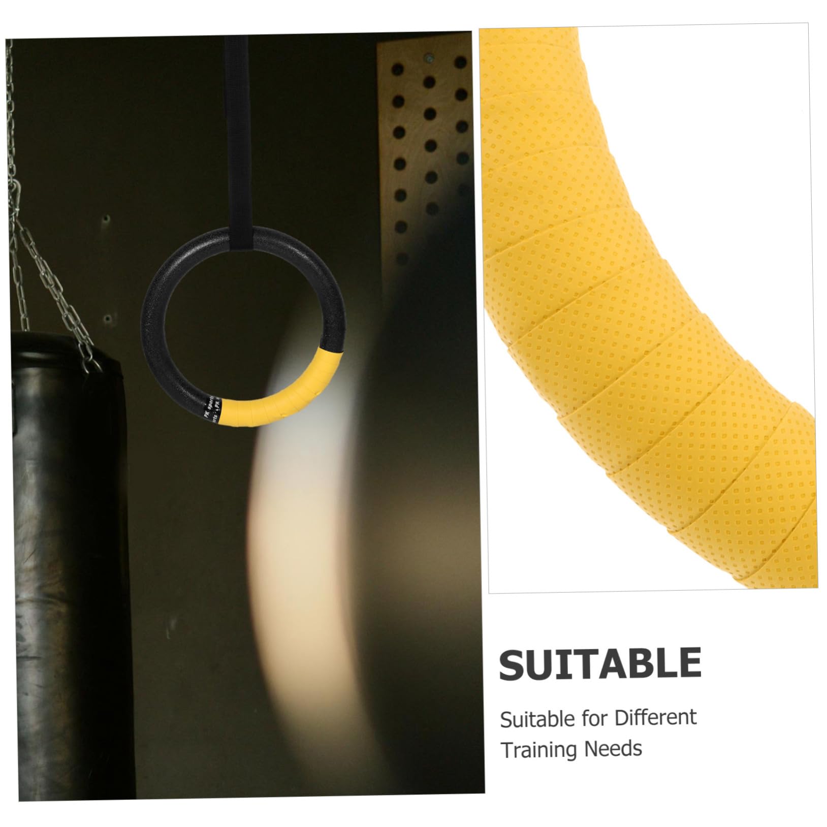 Abaodam Anelli da Ginnastica per Trazioni in Casa, in Abs Nero, Facile Installazione, Peso Massimo Supportato 250kg, per Allenamento Versatile Indoor