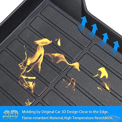 Powerty Only Fit For Trunk Mat Vw Volkswagen Tiguan 2018-2022 5 Seats In Lower Deck Position All Weather Tpo Rear Cargo Liner Behind 2Nd Row Black (Not Fit 2021 Tiguan R Line) #TOP3