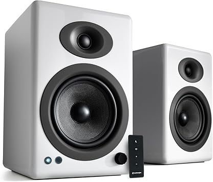 Audioengine A5+ اللاسلكية بلوتوث رف الكتب مكبرات الصوت - قسط 150 W ستيريو مكبرات الصوت للموسيقى، الألعاب، الأقراص الدوارة، أنظمة المسرح المنزلي - شاشات استوديو قوية