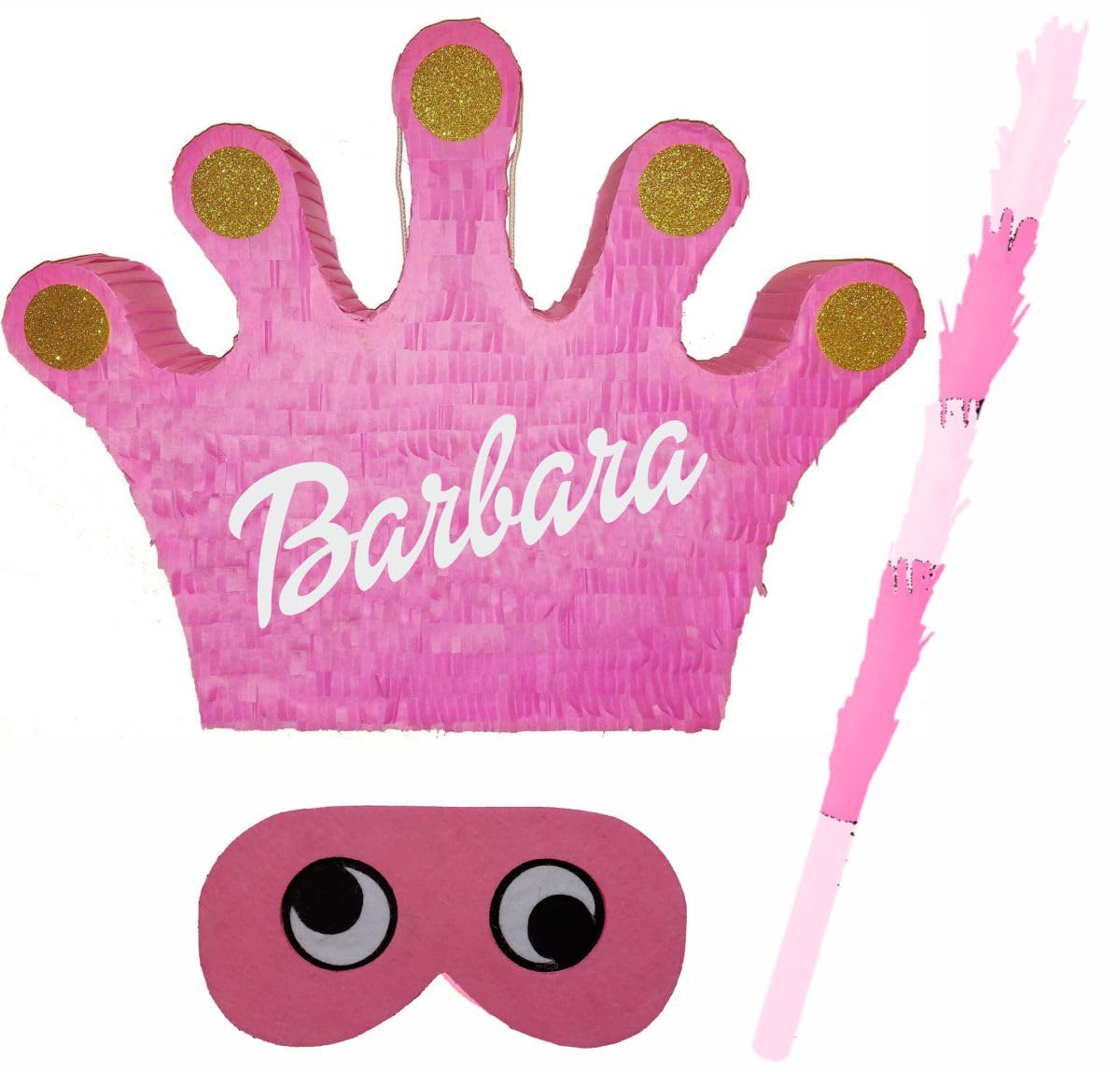 Piñata cumpleaños infantil hecha a mano de (Corona)) (Grande 65x50x10 Centímetros)