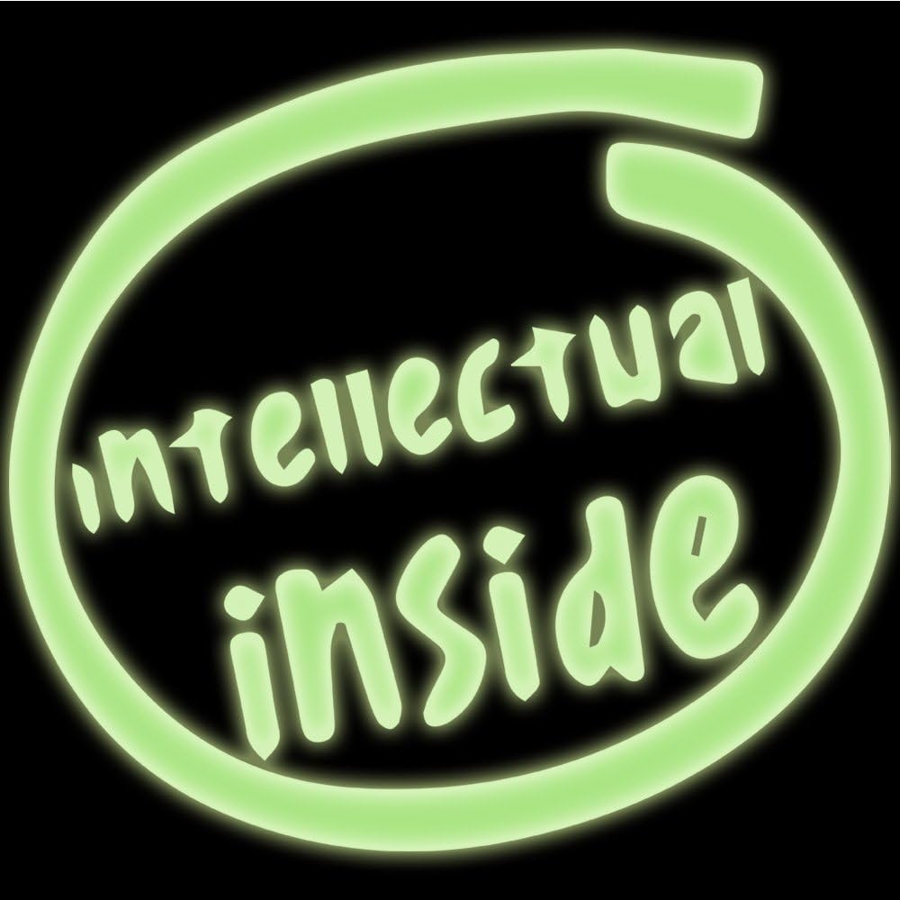 Amazon.com: Intellectual Inside Decal Sticker (glow in the dark, 5 inch ...