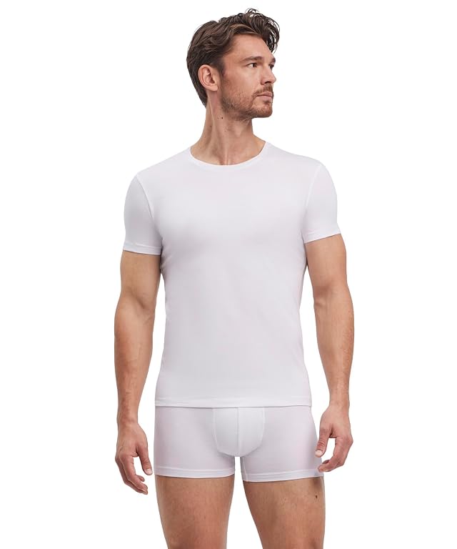 FALKE Mens Daily Comfort Round Neck T-Shirt 2-Pack