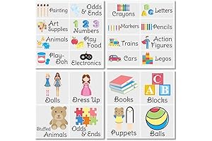 mDesign Toy Totes Storage Labels for Kids