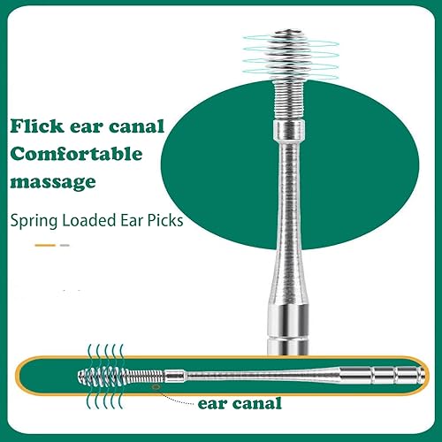 Miniatura 3 de Juego de herramientas limpiadoras de cera de oídos, limpiador profesional de oídos, herramienta de limpieza de masaje de oídos en espiral de acero